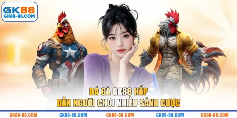 Đá gà GK88 hấp dẫn người chơi nhiều sảnh cược
